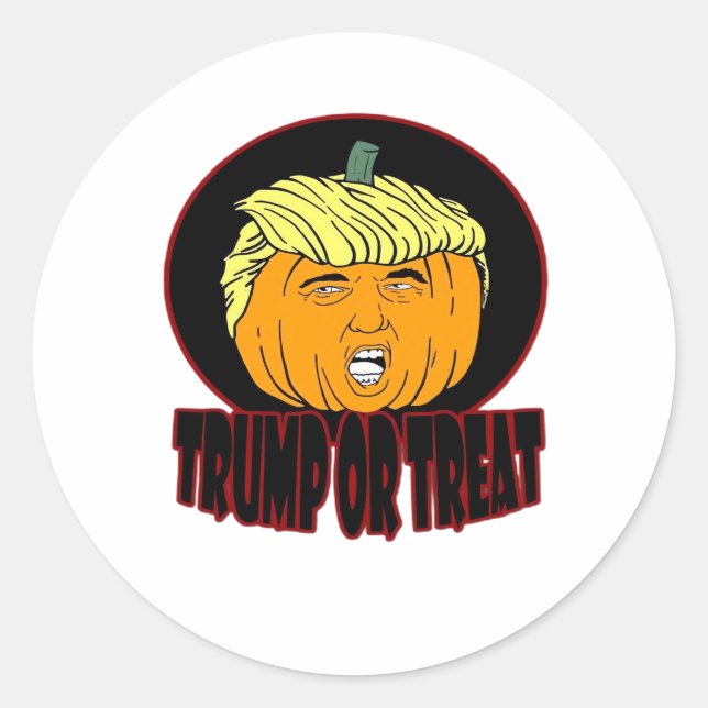 Trumpkin oder Leckerei Halloween Trumpkin Trick od Runder Aufkleber (Vorderseite)