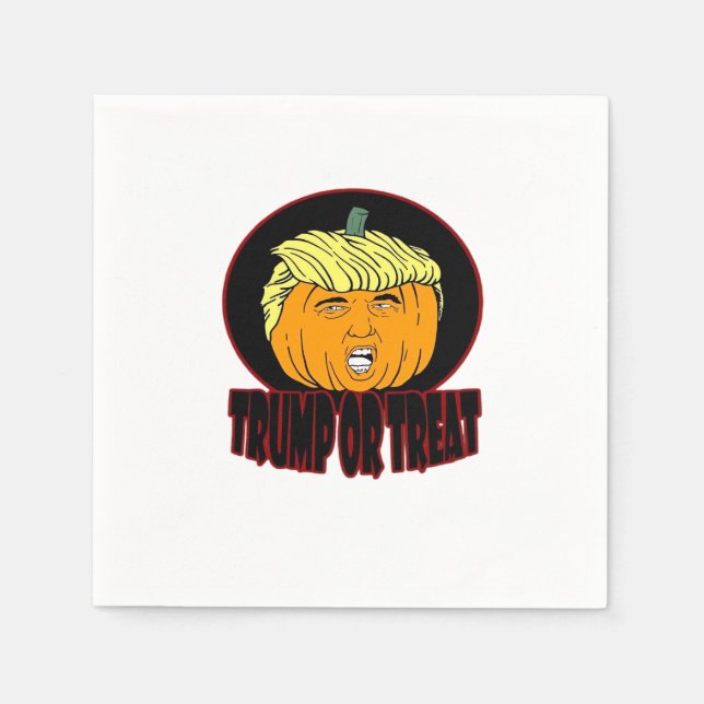Trumpkin oder Leckerei Halloween Trumpkin Trick od Serviette (Vorderseite)