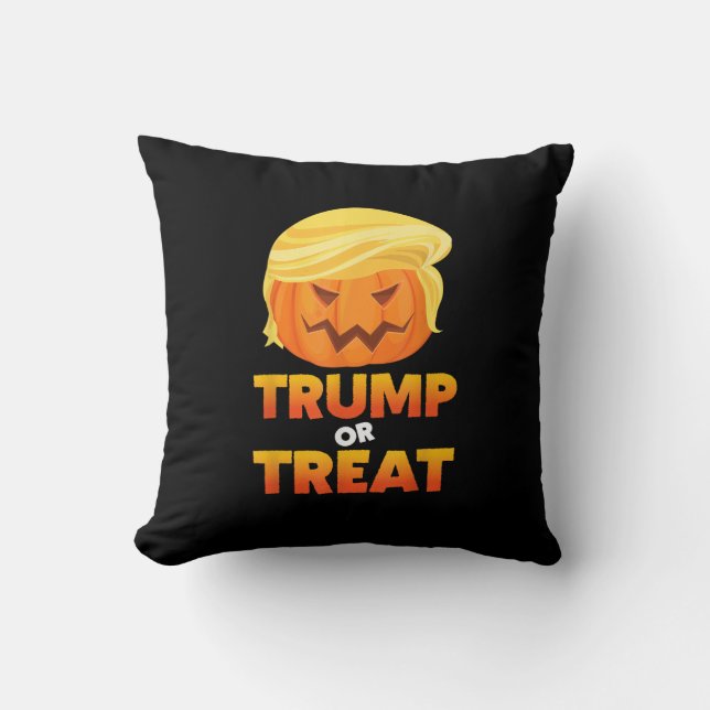 Trumpkin oder Leckerei Trumpkin Halloween-Kostüm Kissen (Vorderseite)