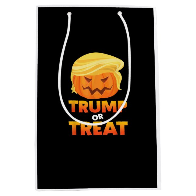 Trumpkin oder Leckerei Trumpkin Halloween-Kostüm Mittlere Geschenktüte (Vorderseite)