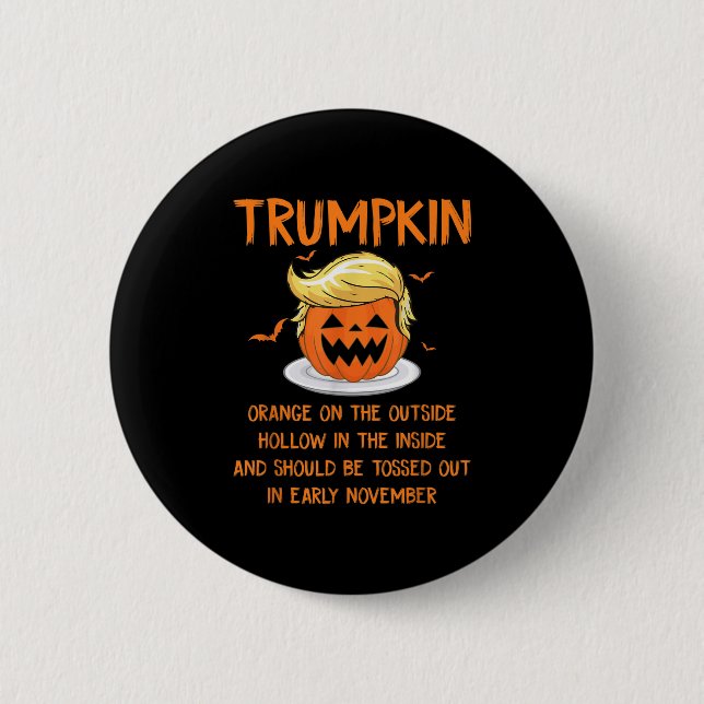 Trumpkin Orange auf der äußeren Anti-Trumpf Hallow Button (Vorderseite)