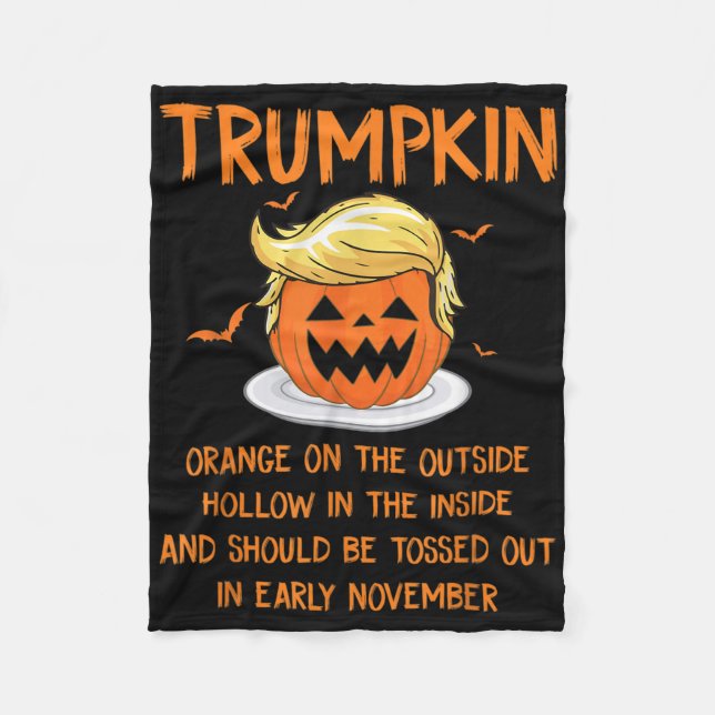Trumpkin Orange auf der äußeren Anti-Trumpf Hallow Fleecedecke (Vorderseite)