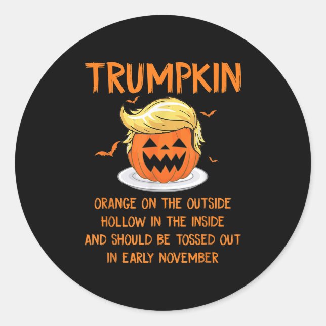 Trumpkin Orange auf der äußeren Anti-Trumpf Hallow Runder Aufkleber (Vorderseite)