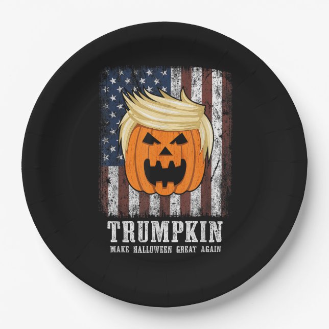 Trumpkin Patriotic Halloween Pappteller (Vorderseite)