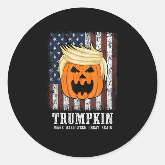 Trumpkin Patriotic Halloween Runder Aufkleber (Vorderseite)