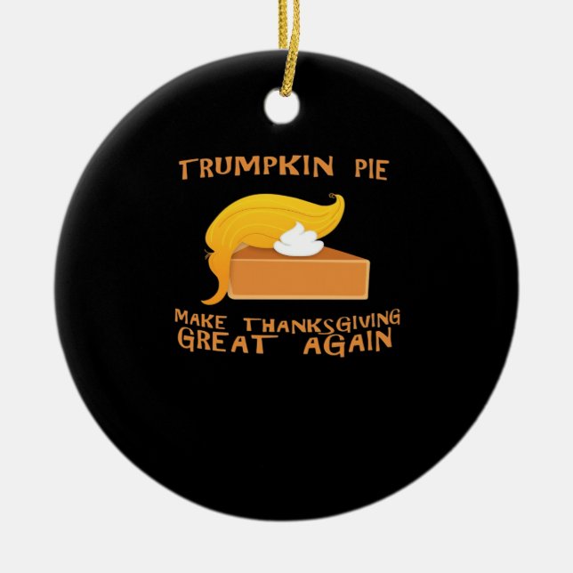 Trumpkin Pie Erntedank Keramik Ornament (Vorne)