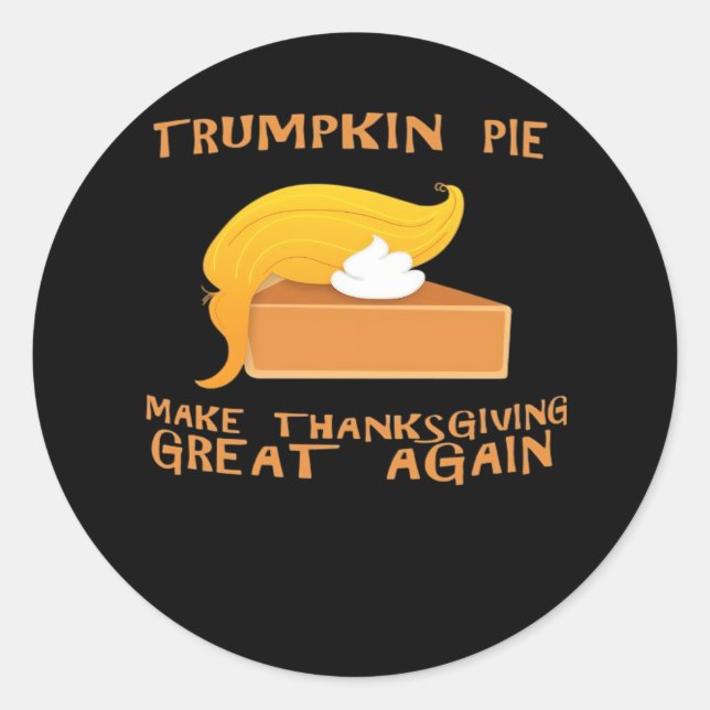 Trumpkin Pie Erntedank Runder Aufkleber (Vorderseite)