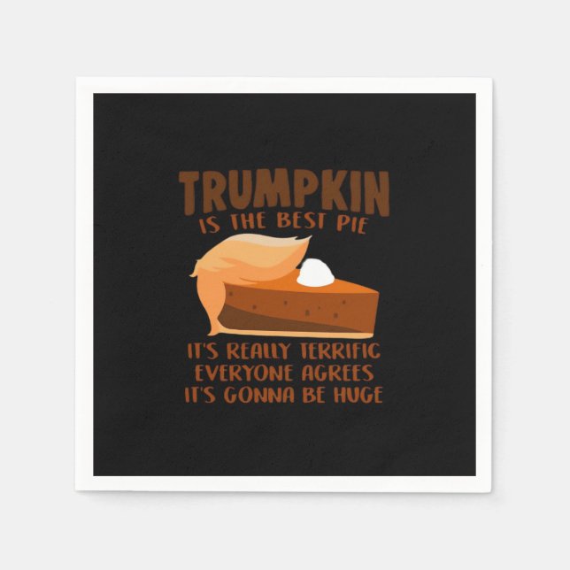 Trumpkin Pie Funny Erntedank Party Holiday Serviette (Vorderseite)
