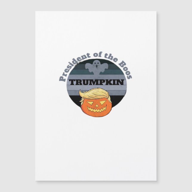 Trumpkin, Präsident des Boos Halloween Magnetkarte (Vorderseite)