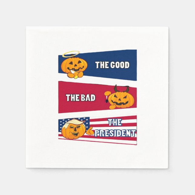 Trumpkin Präsident Halloween Serviette (Vorderseite)