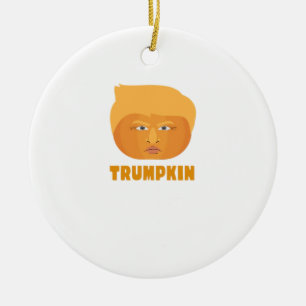 Trumpkin Pumpkin Funny Halloween Design Classic Keramik Ornament