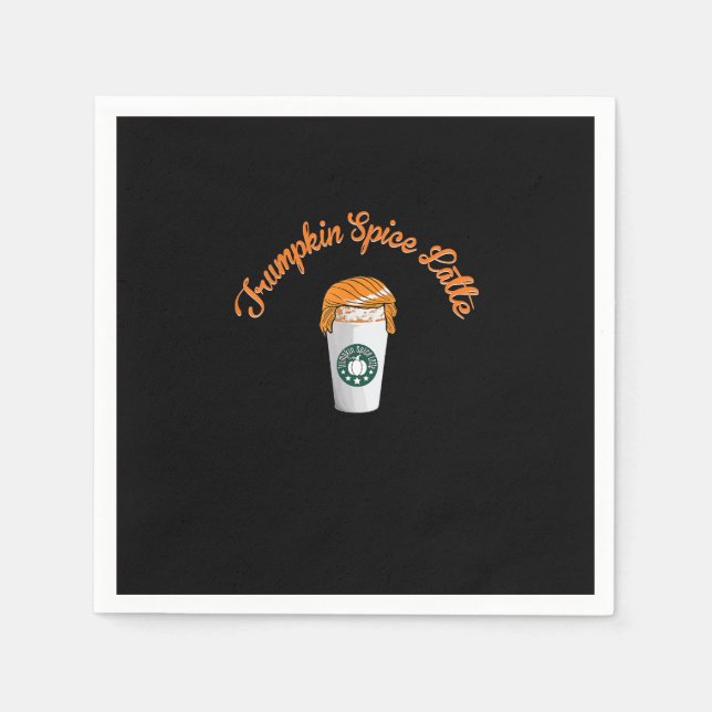 Trumpkin Pumpkin Gewürz Latte Holiday Kaffee Serviette (Vorderseite)