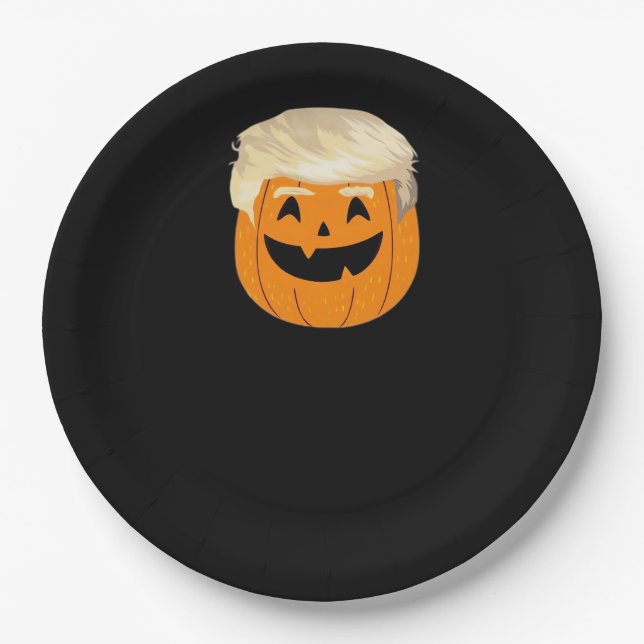 Trumpkin Pumpkin Halloween Classic Pappteller (Vorderseite)