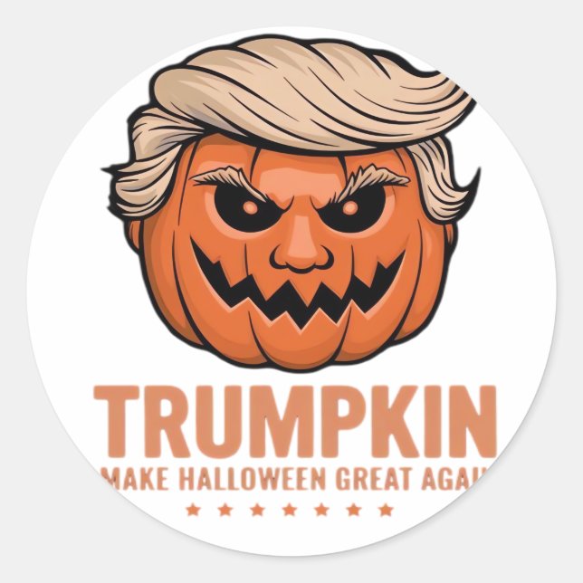 Trumpkin Pumpkin, Halloween Classic Runder Aufkleber (Vorderseite)