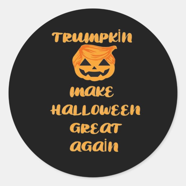Trumpkin Pumpkin Halloween Design - Funny Autumn Q Runder Aufkleber (Vorderseite)