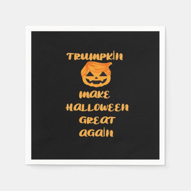 Trumpkin Pumpkin Halloween Design - Funny Autumn Q Serviette (Vorderseite)