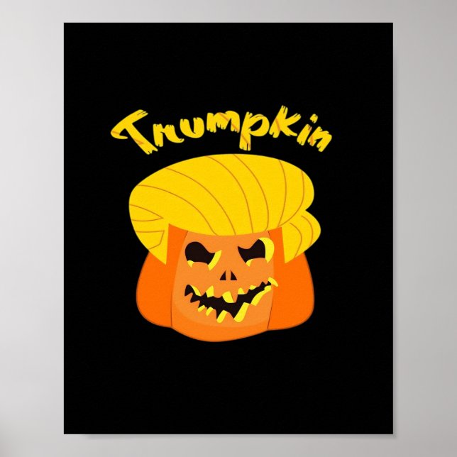 Trumpkin Pumpkin Halloween Design - Retro Slogan Poster (Vorne)