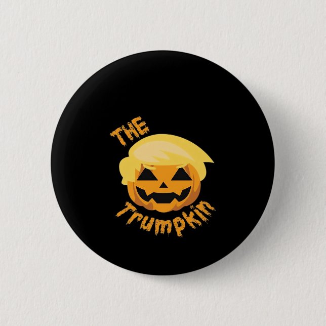 Trumpkin Pumpkin Halloween Design - Sloth Costume Button (Vorderseite)