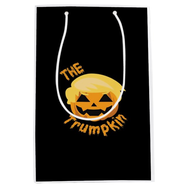 Trumpkin Pumpkin Halloween Design - Sloth Costume Mittlere Geschenktüte (Vorderseite)