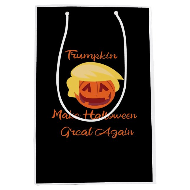 Trumpkin Pumpkin Halloween Design - Spooky Basic S Mittlere Geschenktüte (Vorderseite)
