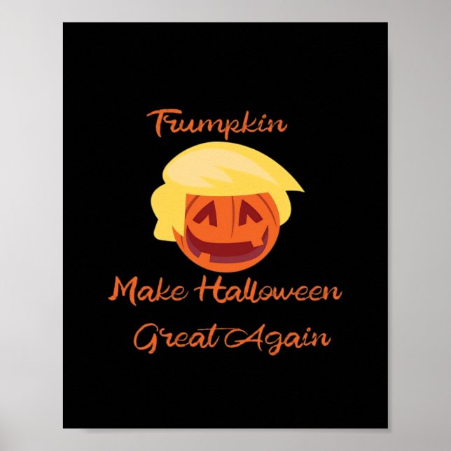 Trumpkin Pumpkin Halloween Design - Spooky Basic S Poster (Vorne)