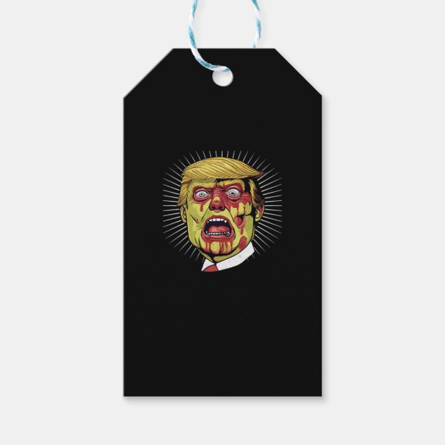 Trumpkin Retro Halloween Geschenkanhänger (Vorderseite)