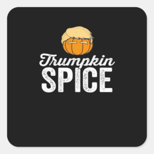 Trumpkin Spice Funny Political Halloween Joke Quadratischer Aufkleber