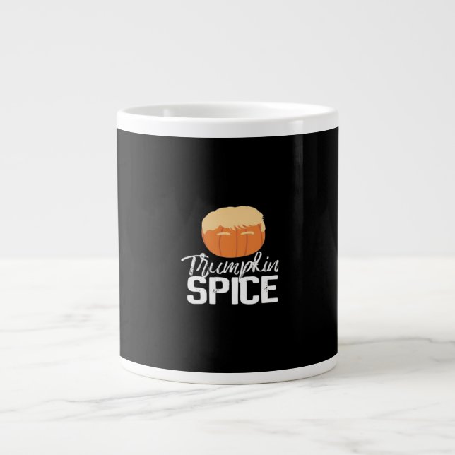 Trumpkin Spice Funny Political Halloween Jumbo-Tasse (Vorderseite)