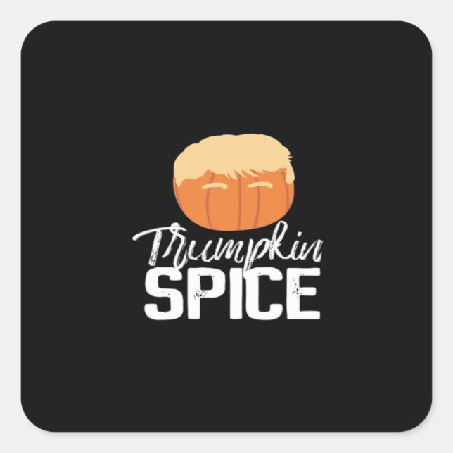 Trumpkin Spice Funny Political Halloween Quadratischer Aufkleber (Vorderseite)