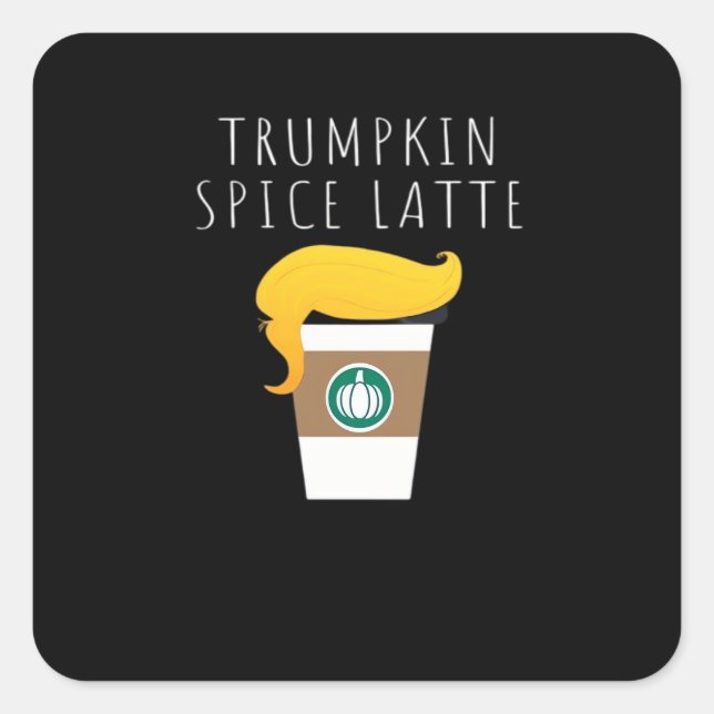 Trumpkin Spice Latte Funny Donald Joke Pumpkin Spi Quadratischer Aufkleber (Vorderseite)