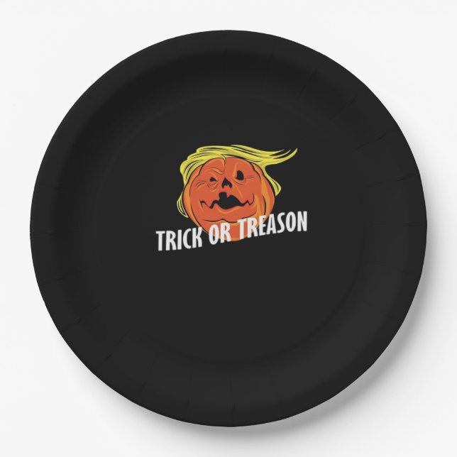 Trumpkin - Trick oder Verrat Halloween Pappteller (Vorderseite)