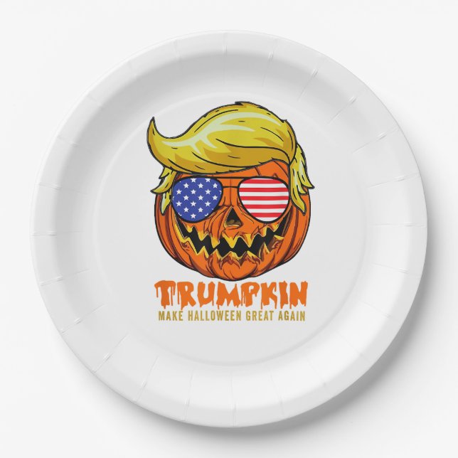 Trumpkin USA machen Halloween wieder großartig Pappteller (Vorderseite)