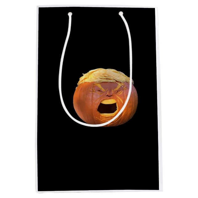 Trumpkin - Witziges Halloween Mittlere Geschenktüte (Vorderseite)