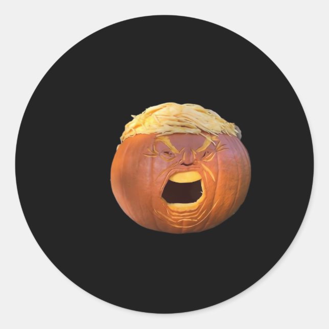Trumpkin - Witziges Halloween Runder Aufkleber (Vorderseite)