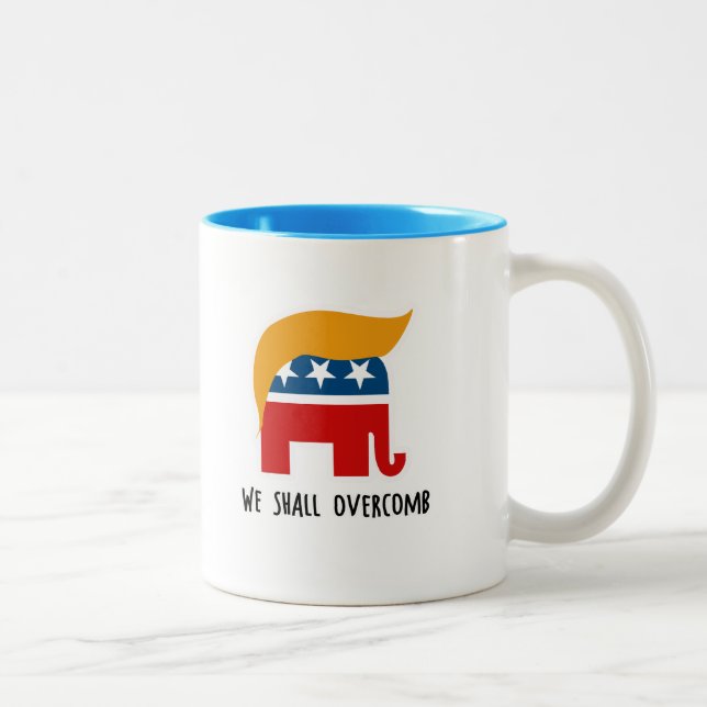 Trumplican - wir sollen Overcomb Zweifarbige Tasse (Rechts)