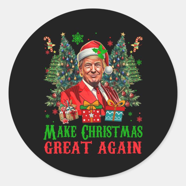 Trumpmas machen Weihnachten wieder großartig Weihn Runder Aufkleber (Vorderseite)