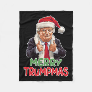 Trumpmas - Weihnachtsmann Donald Trump Fleecedecke