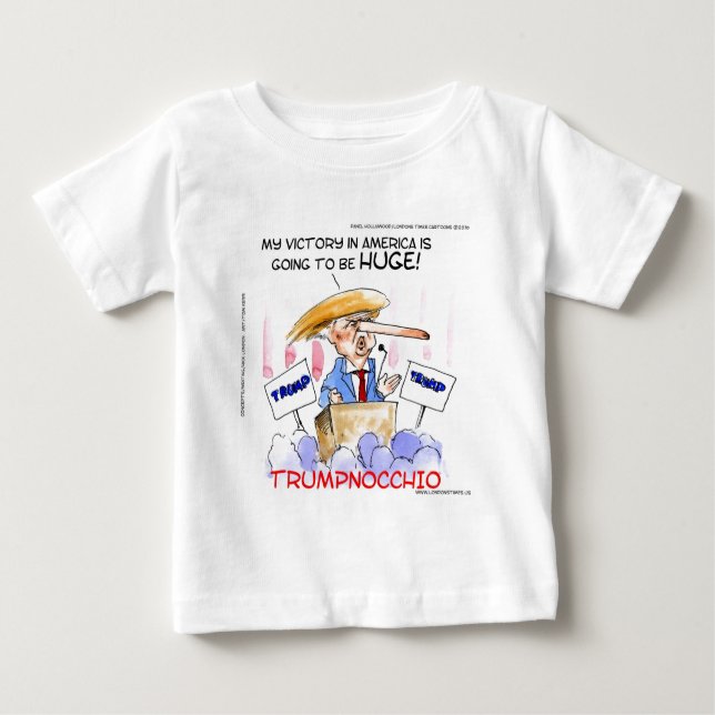 Trumpnocchio Funny Donald Trump Artikel Baby T-shirt (Vorderseite)