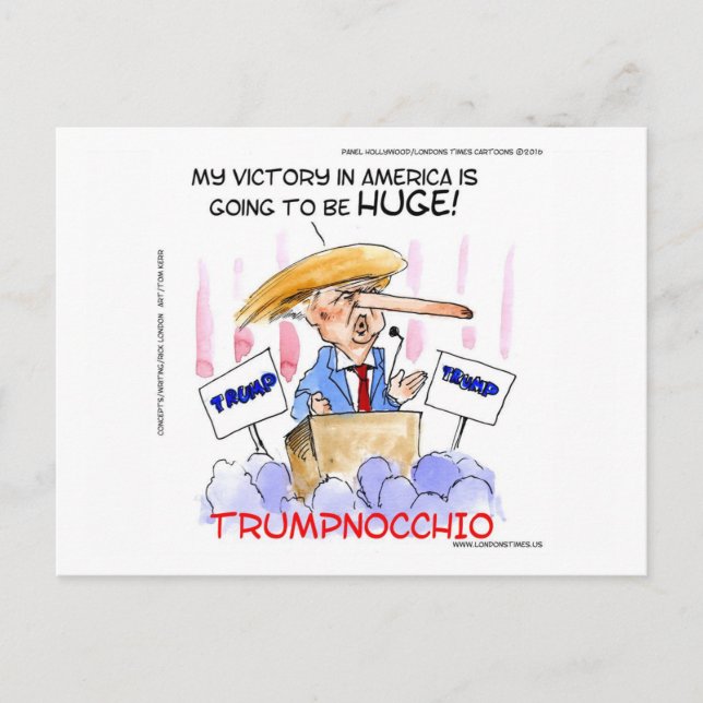 Trumpnocchio Funny Donald Trump Artikel Postkarte (Vorderseite)