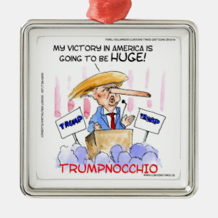 Trumpnocchio Lustige Donald Trump Artikel Silbernes Ornament