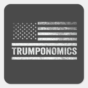 Trumponomics Amerikanische Wahlflagge Trump Republ Quadratischer Aufkleber