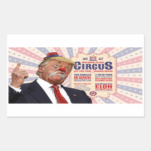 Trumps Clown Show Circus - Vintage Poster Design Rechteckiger Aufkleber