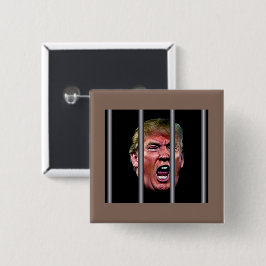 Trumps glänzender Kopf hinter Gefängnisbars Button