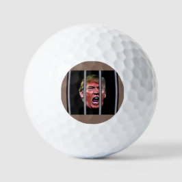 Trumps glänzender Kopf hinter Gefängnisbars Golfball