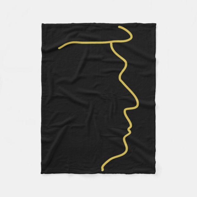 Trumps Golden Profil (groß)  Fleecedecke (Vorderseite)