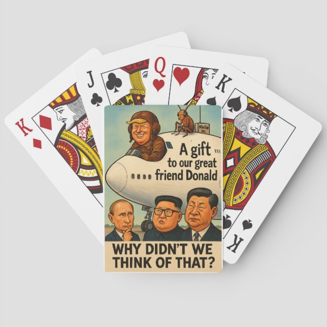 Trumps neues Flugzeug aus Katar Spielkarten (Rückseite)