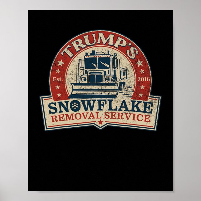 Trumps Schneeblatt-Entfernungsdienst Lustiger Dona Poster (Vorne)