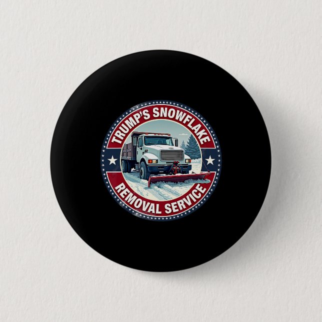 Trumps Schneeblockentfernungsdienst Lustige Weihna Button (Vorderseite)