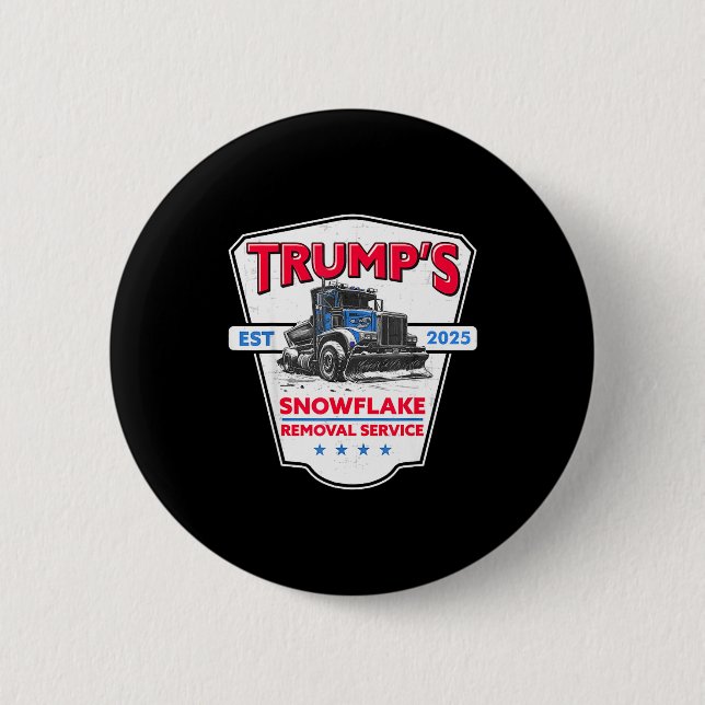 Trumps Schneefloh-Entfernungsdienst Lustiger Trump Button (Vorderseite)