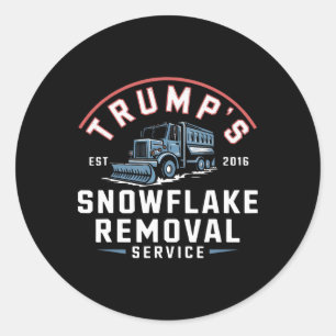 Trumps Snowflake Removal Service Funny Trump 2024 Runder Aufkleber